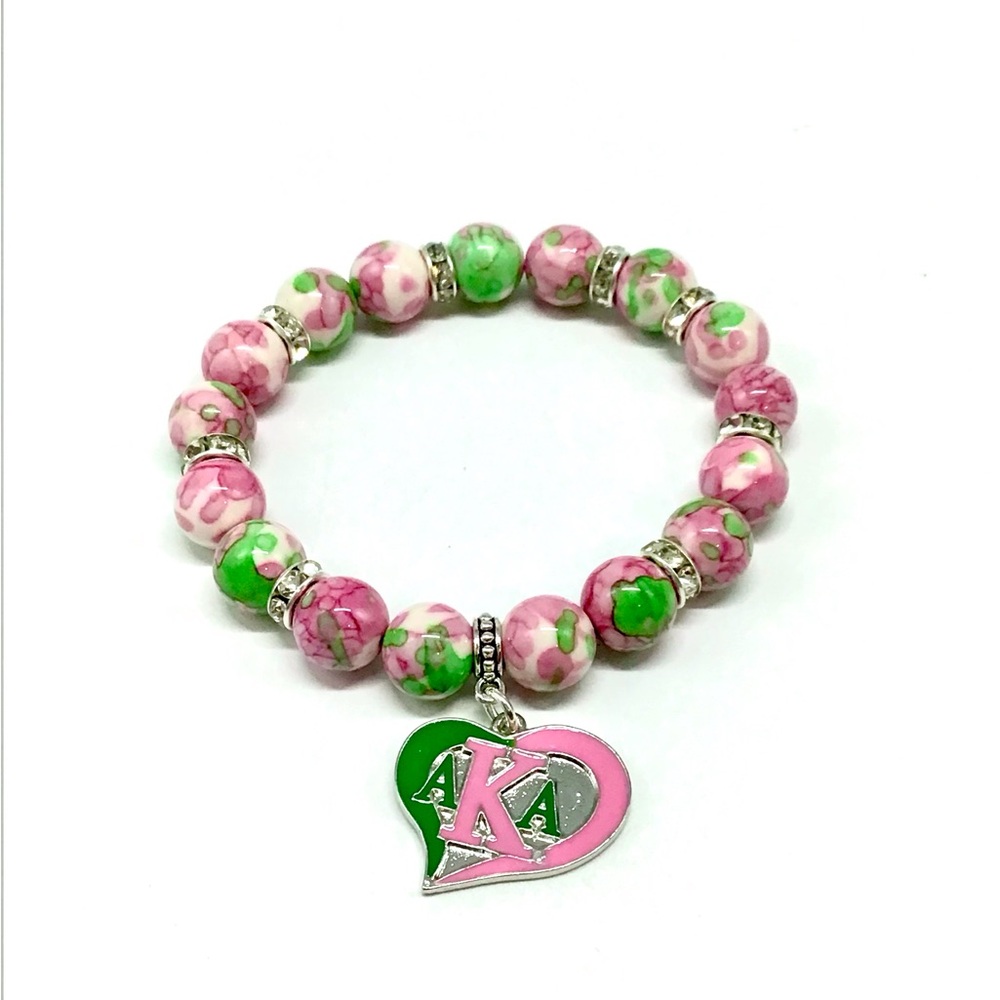 AKA Pink and Green Charm Bracelet